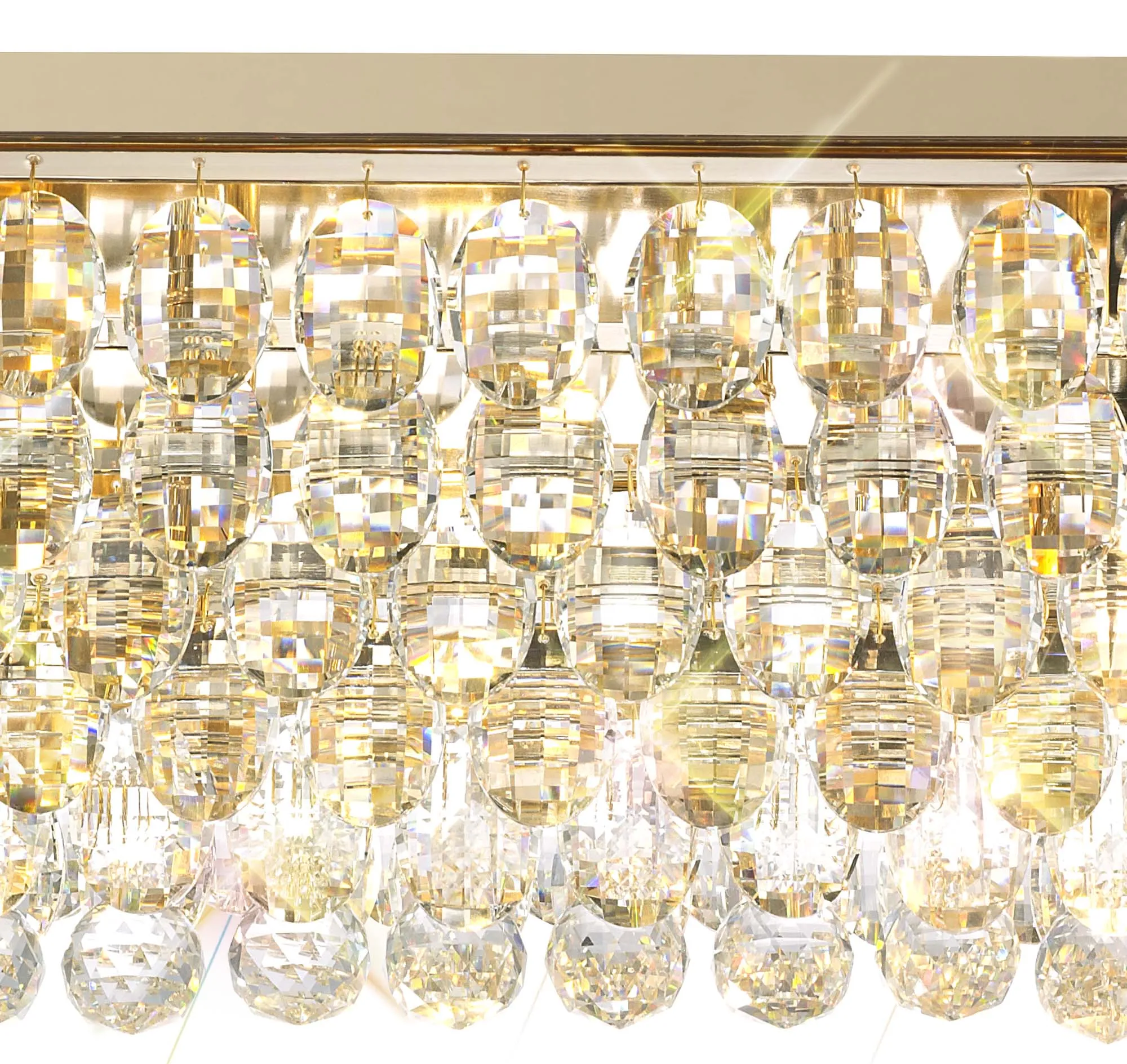 Coniston Linear Flush Ceiling 5 Light French Gold IL32826  Diyas Coniston French Gold